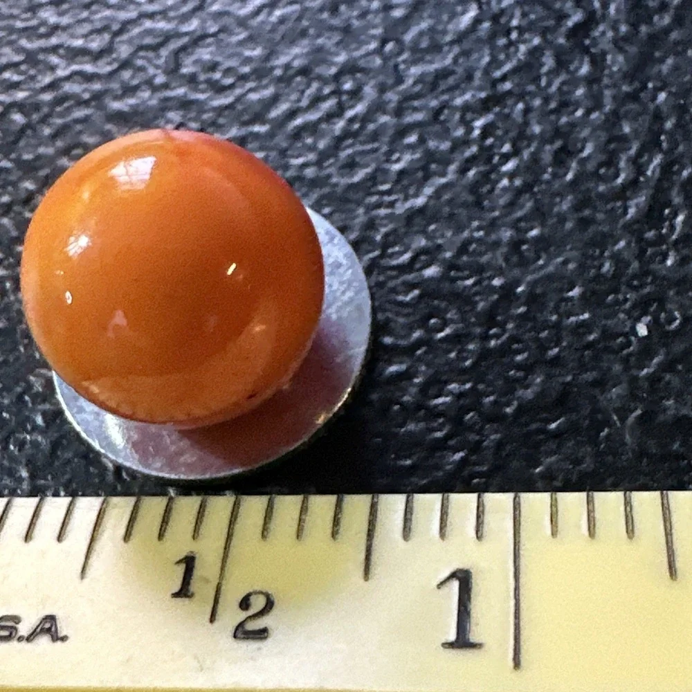 Vintage Glass Marble Orange Cream White‎ Swirl 1/2